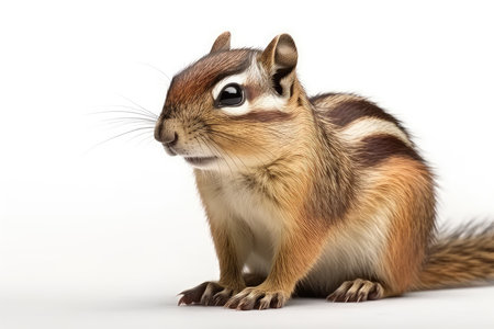 Chipmunk isolated on white background. This is a 3d render illustration.の素材