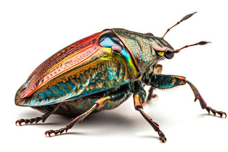 Jewel beetle isolated on a white background. Close-up.の素材