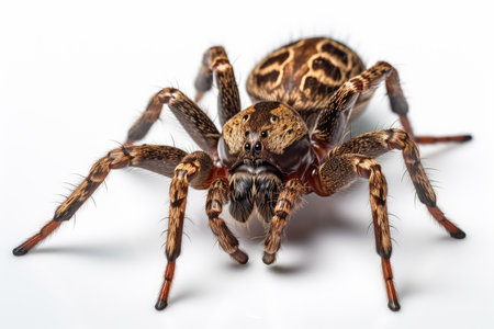 Jumping spider isolated on white background. Studio shot of a jumping spider.の素材