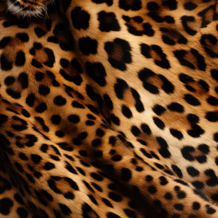 Leopard skin texture closeup. Animal skin pattern for background.の素材