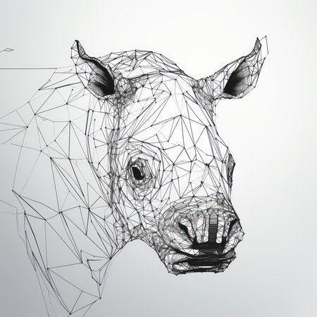 Abstract polygonal horse head on a white background. Vector illustrationの素材
