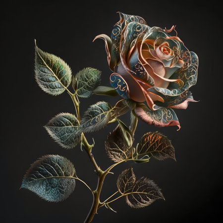 Bouquet of roses on a dark background. Toned.の素材