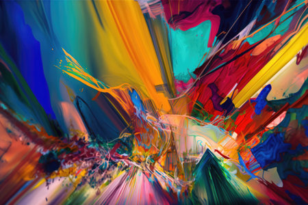 Abstract colorful background. Oil painting style. Fragment of artwork.の素材