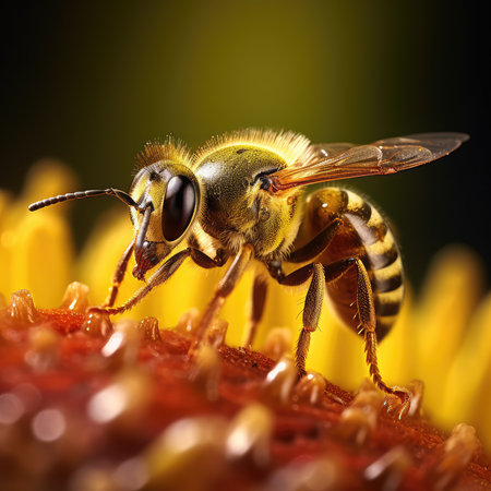 Macro of a honey bee (Apis mellifera)の素材