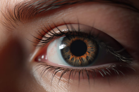 Close-up of a beautiful female eye. Macro shot. Selective focus.の素材