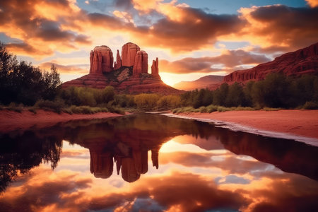 Colorful sunset in Monument Valley, Arizona, United States of Americaの素材