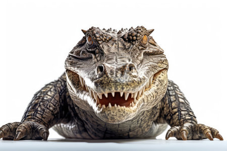 Crocodile isolated on a white background. Studio shot.の素材