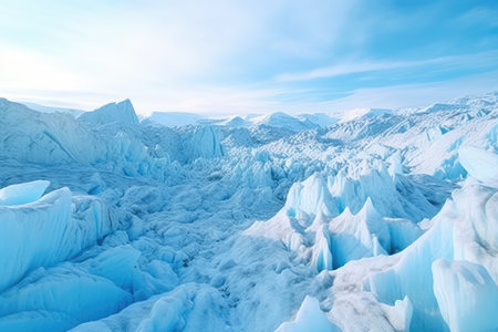 Glacier landscape. Ice hummocks on the glacier.の素材