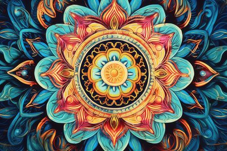 Ornament beautiful card with mandala. Geometric circle element made in vectorの素材
