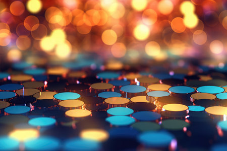 abstract background with bokeh defocused lights and sparklesの素材