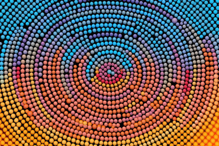 Abstract background with colorful spheres. 3d rendering. Computer digital drawing.の素材