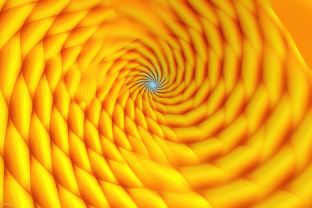abstract yellow spiral background, computer generated illustration, 3D renderingの素材