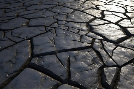 Dry cracked earth, global warming, global warming, climate changeの素材