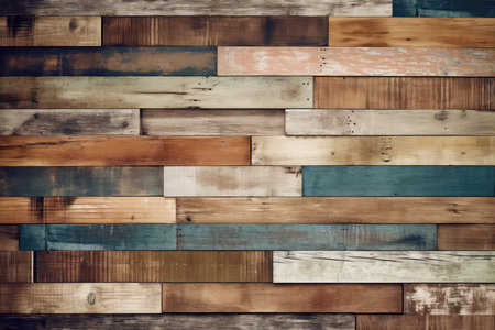 Vintage wood texture background, old wood planks wall pattern.の素材