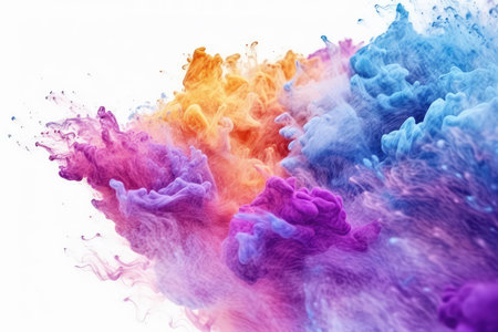 Colorful ink in water isolated on white background. Abstract background.の素材
