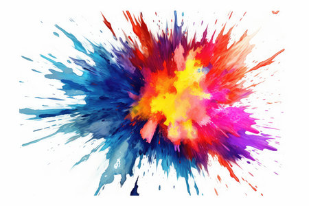 Colorful paint splashes on a white background. Vector illustration.の素材