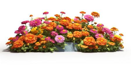 Autumn bouquet of chrysanthemums on a white backgroundの素材