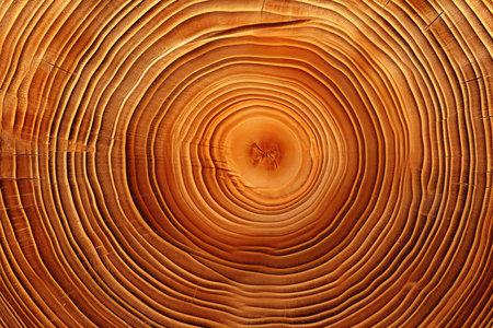 Wooden texture with annual rings in close-up as a backgroundの素材