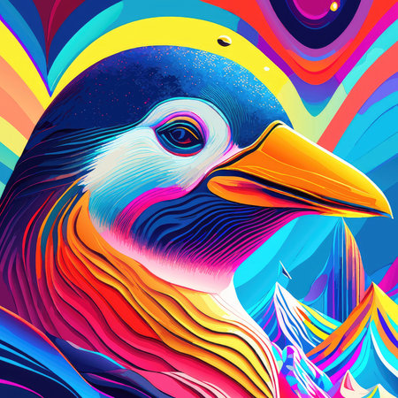 Colorful dog portrait. Vector illustration for t-shirt design.の素材