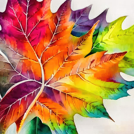 Watercolor autumn maple leaf on a white background. Hand-drawn illustration.の素材
