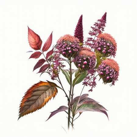 3D rendering of a bunch of red flowers on a white backgroundの素材