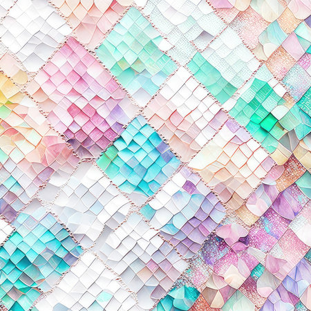 abstract background consisting of colored rhombuses on a white backgroundの素材