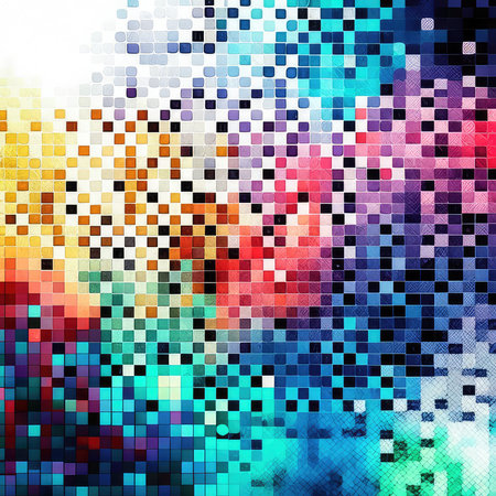 abstract background with colorful mosaic pattern - computer-generated image.の素材