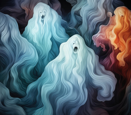 Abstract wavy background. Digital art painting. 3D rendering.の素材