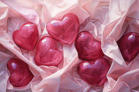 Valentine's day background with hearts. 3d illustration.の素材