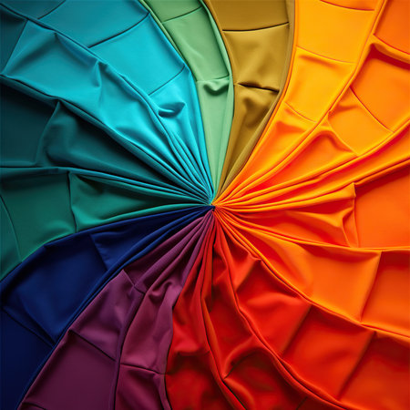 abstract background of colored fabric, close-up, 3d renderの素材