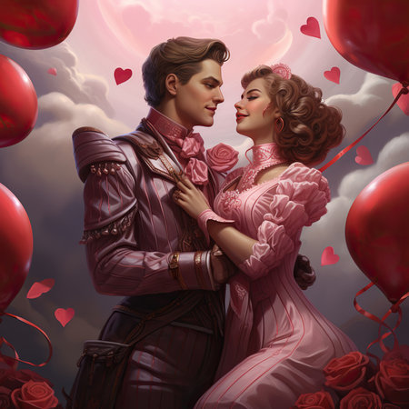 Romantic couple in love. Man and woman in love. Valentine's Day.の素材