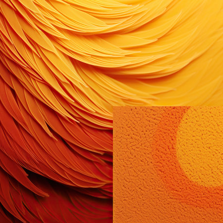 close up of orange sheets of paper in a stack as a backgroundの素材