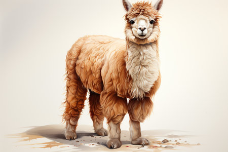 Alpaca on a white background. Alpaca on a white background.の素材