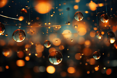 abstract background with bokeh defocused lights and raindropsの素材