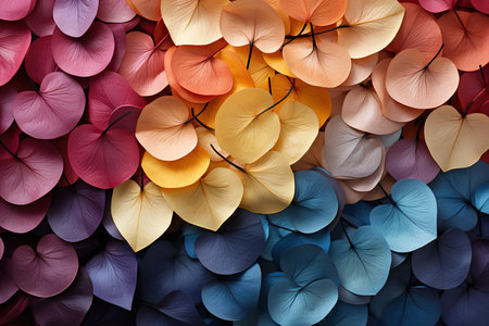 Multicolored paper flowers as a background. Close-up.の素材
