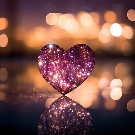 heart on bokeh background, valentine's day backgroundの素材