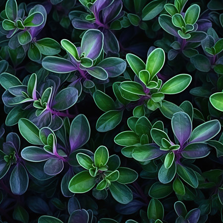 Close up of green leaves. Natural floral background. Top view.の素材