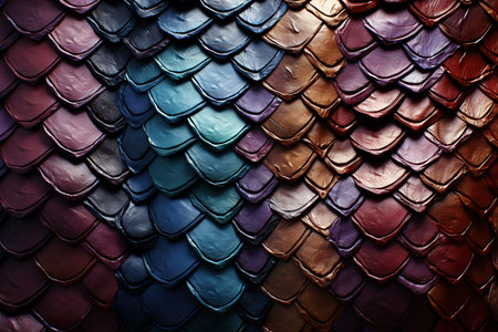 colorful ceramic roof tiles background, closeup of photo, textureの素材