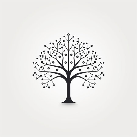 tree icon. Vector illustration of a tree in black and white colorsの素材