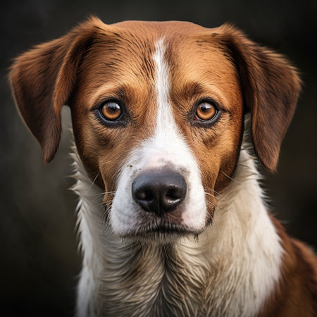 Portrait of a purebred dog. The dog looks into the camera.の素材