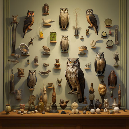 Owl collection in the Museum of Anatolia, Istanbul, Turkeyの素材