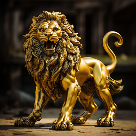 Lion statue in Bangkok,Thailand.3d illustration.の素材