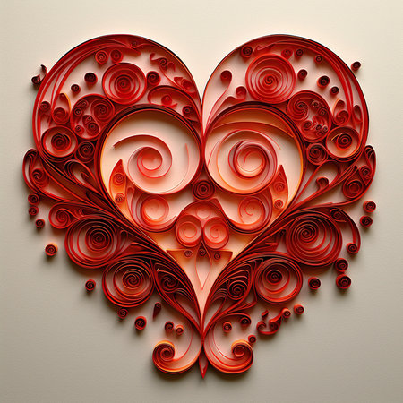 Valentine's day greeting card with heart shape made of red rosesの素材
