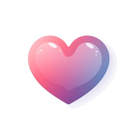 Colorful heart vector icon isolated on white background. Vector illustration.の素材