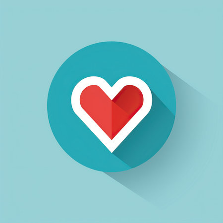 heart icon on blue background, flat design, vector illustration eps10の素材