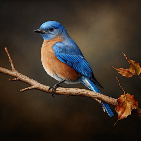 Eastern Bluebird (Sialia sialis) on a branchの素材