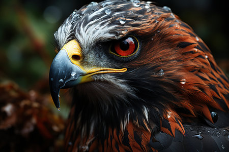 Portrait of a red-winged hawk (Buteo jamaicensis)の素材