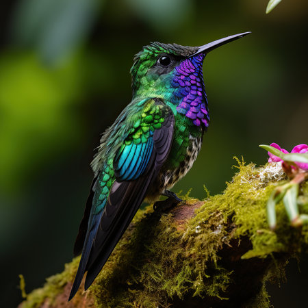 Colibri hummingbird in Ecuadorian rainforest, South Americaの素材