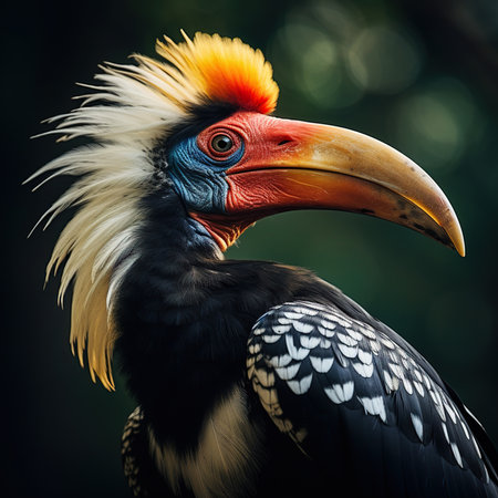 Portrait of a hornbill (Hornbill), Thailand.の素材