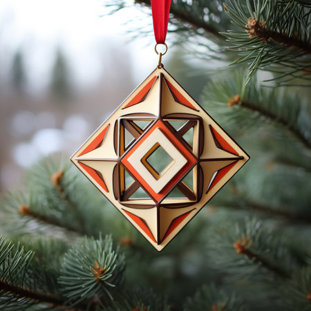 Christmas decoration on the Christmas tree. Shallow depth of field.の素材